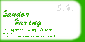 sandor haring business card
